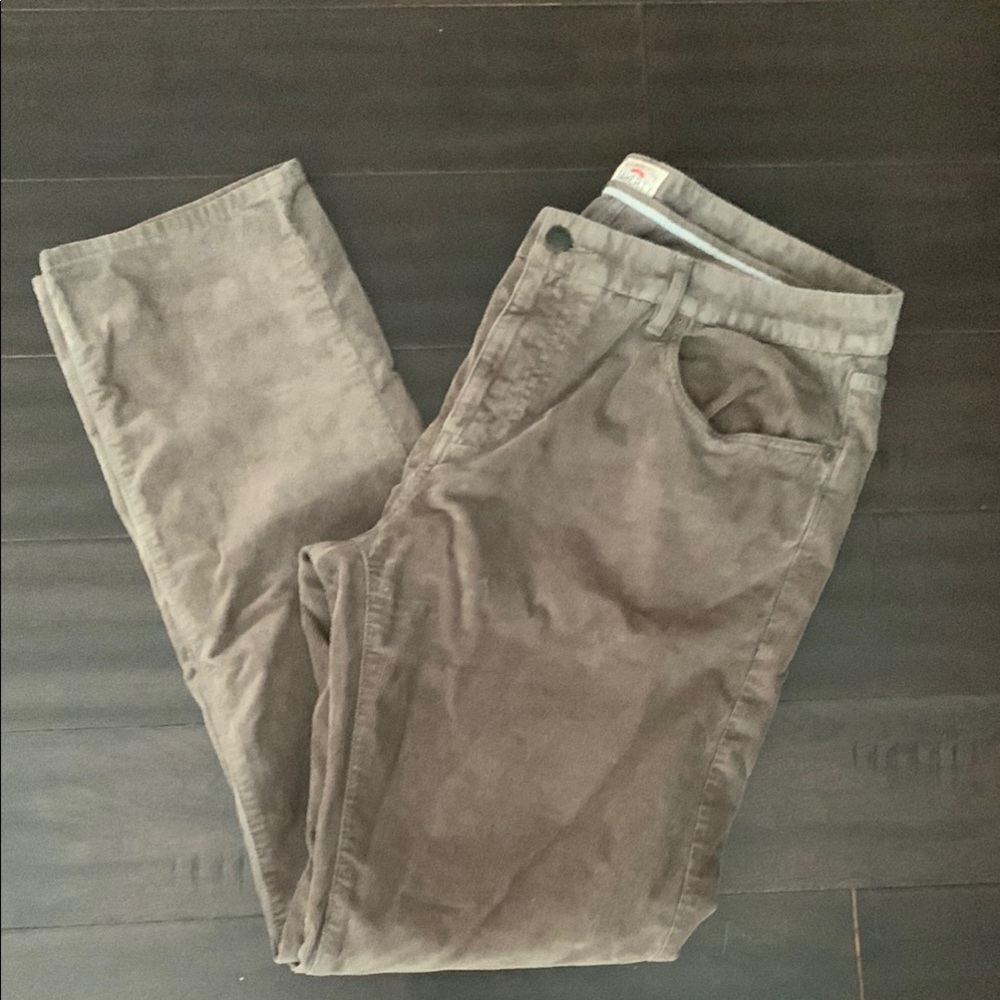 Faherty Tan Corduroy Classic Straight-Leg Pants